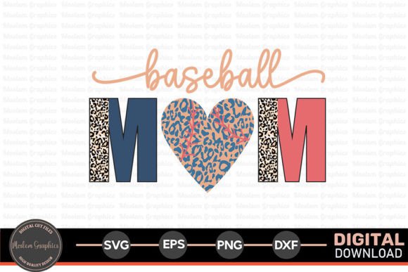 Baseball Mom Retro SVG Graphics for Crafts
